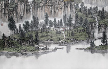 Chinese ink Paintings: 狼牙山后云横翠岭